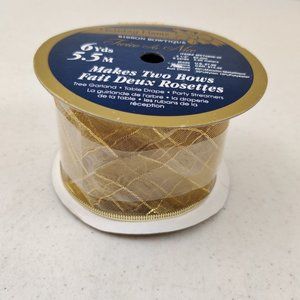Holiday Home Twice as Nice Gold Ribbon 2.5" X 6 Yards